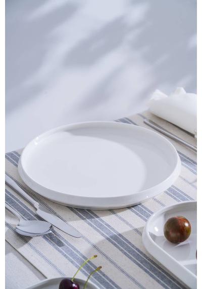 Acar Rumi Yuvarlak Tabak - 23.5 Cm Beyaz