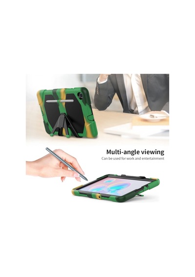 Gld-spt- Newface Samsung Uyumlu Galaxy P610 Tab S6 Lite 10.4 Kılıf Griffin Tablet Kapak - Kamuflaj