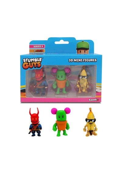 Stumble Guys 3'lü Mini Figür Seri 4 - Onıjutsu - Pokey Stabbins - Golden Banana