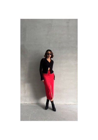 Verymoda Süet Etek F1761 Kırmızı