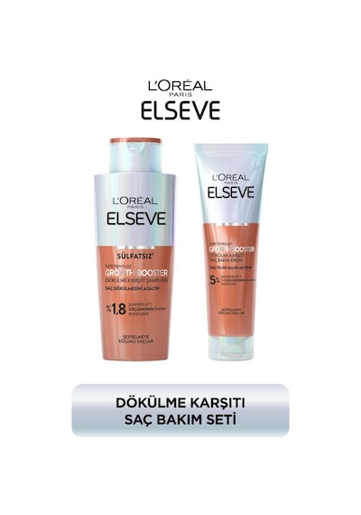 L'Oréal Paris Elseve Growth Booster Dökülme Karşıtı Rutin Şampuan + Saç Bakım Kremi