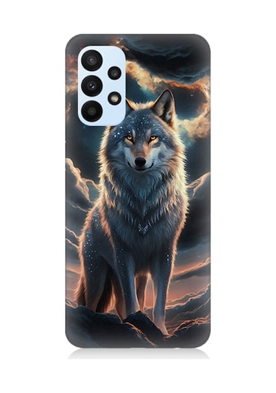 Samsung Galaxy A53 Uyumlu Kurt Ve Ay Desenli Silikon Kılıf