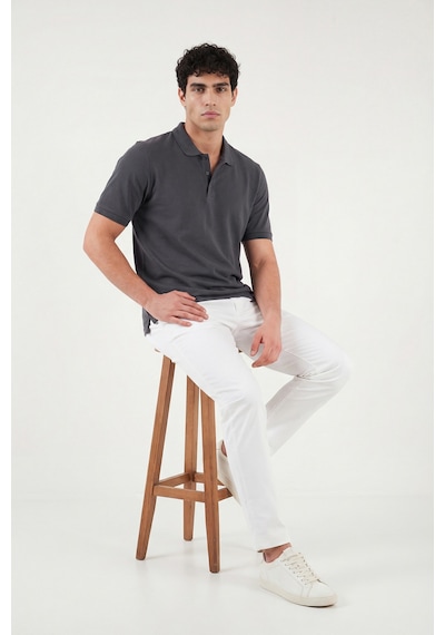 Buratti Pamuklu Regular Fit Düğmeli Erkek Polo Yaka T Shirt 5902127 Antrasit