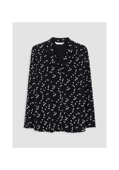 Lcw Dream Siyah Gömlek Yaka Kalp Baskılı Hamile Pijama Takımı