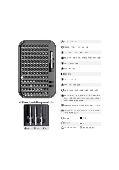 Uf-Tools KS-840150 Hassas 150 Parça Bits Uçlu Tornavida Seti