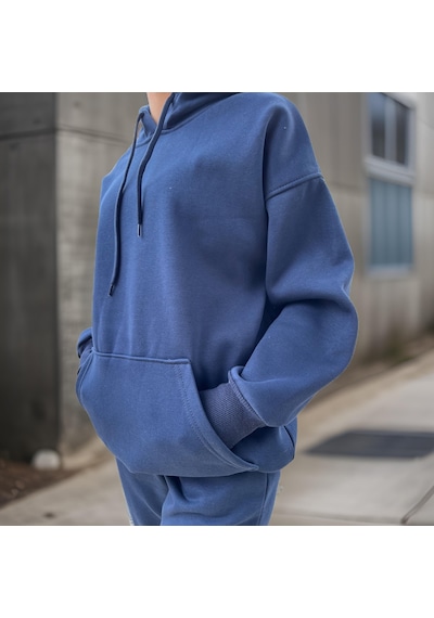 Ceyss Design Unisex Üç İplik Şardonlu Oversize Hoodieli Eşofman Takımı-lacivert Lacivert