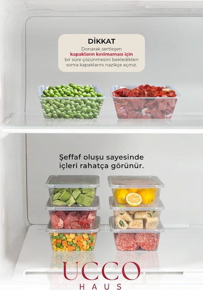 20 Adet 750ml Saklama Kabı Seti Plastik Buzluk, Erzak, Yemek Hazırlık & Mutfak Düzenleme Kutuları Şeffaf