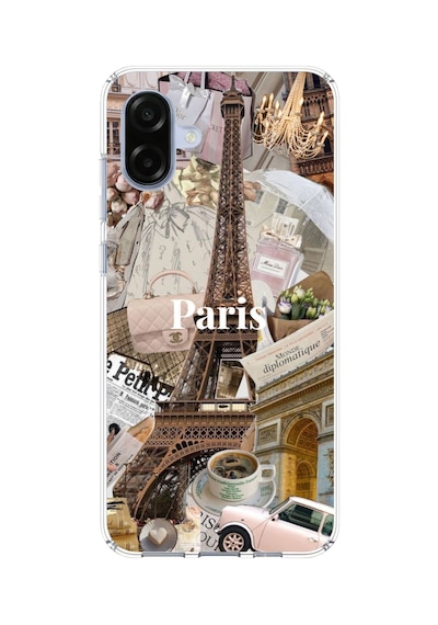 Samsung Galaxy A07 Uyumlu Paris Kolaj Baskılı Silikon Kılıf Renkli
