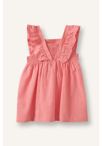 Defacto Askılı Poplin Elbise Kız Bebek H4370a526smpn682 Pembe-pn682