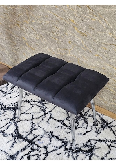 Krom Sivriltme Ayaklı 60 Cm Puf Bench - Puf - Bench - Oturak - Mu Çok Renki