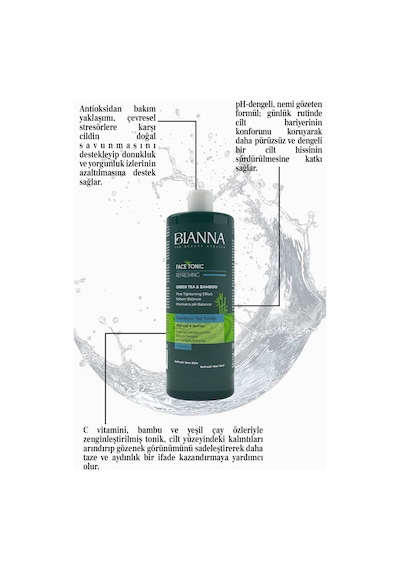 Tonik C Vitaminli Bambulu Ve Yeşil Çaylı Yüz Temizleme Toniği - 400ml Yüztemiz