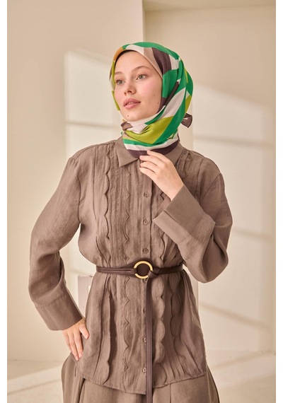 Silk Home Aura Eşarp 140001-03 Acı Kahve, Vizon, Yeşil, Hardal, Fıstık Yeşili