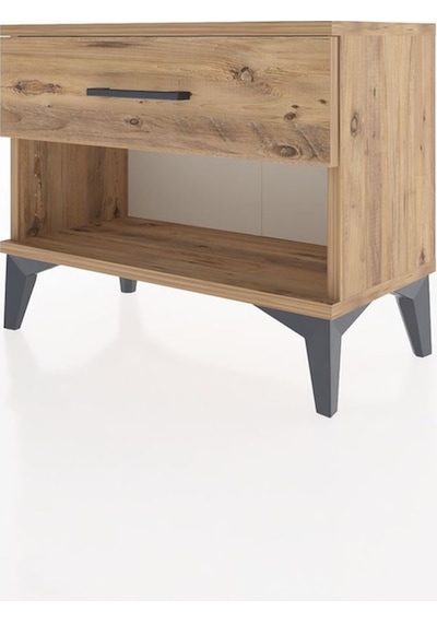 Arges Komodin Tek Çekmeceli 60x30x48 Çam-çam Atlas Çam
