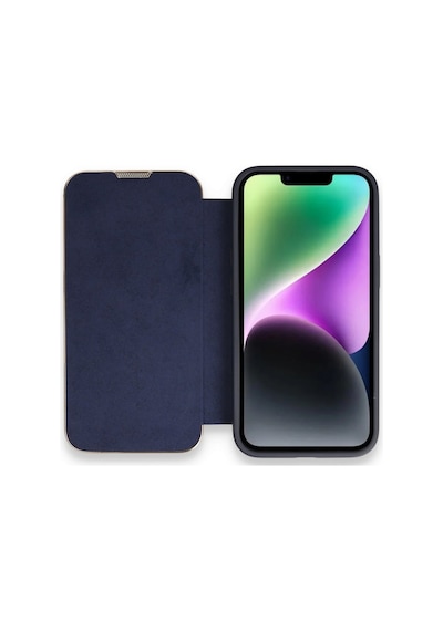 İphone 14 Pro Max Kılıf Dolpin Kapaklı - Lacivert Renk