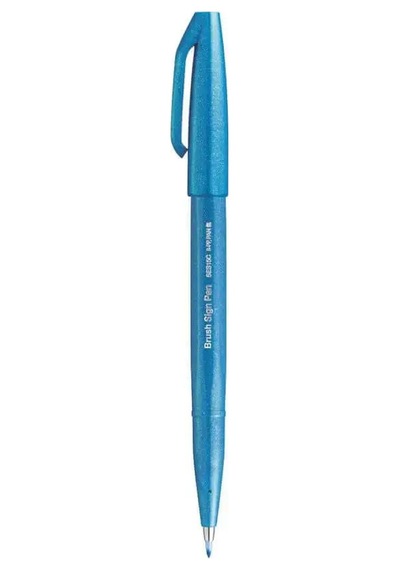 Pentel Brush Sing Fırça Uçlu Kalem Sky Blue Ses15c-sx Çok Renkli