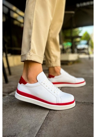 Ch979 Santoni Gbt Spor Erkek Ayakkabı Beyaz/kırmızı
