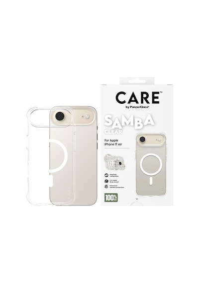Care By Panzerglass Fashionable Apple Uyumlu iPhone Air Samba Transparent Beyaz Magsafe Kılıf
