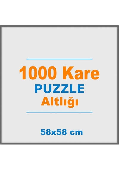 1000 Parçalık Kare Puzzle Altlığı - 58x58 Cm Beyaz Puzzle Alt Tablası