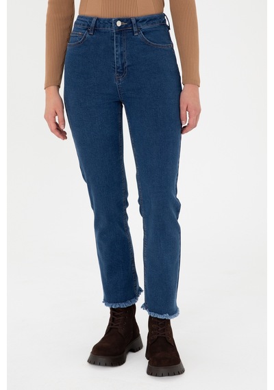 U.S. Polo Assn. Kadın Mavi Slim Flare Cropped Fit Jean Pantolon 50296001-DN0022 U.S. Polo Assn. Kadın Mavi Slim Flare Cropped Fit Jean Pantolon 50296001-DN0022