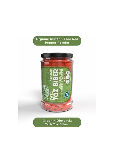Organik Glutensiz Kavanoz Toz Biber- Tatlı 70 Gr 500 ML