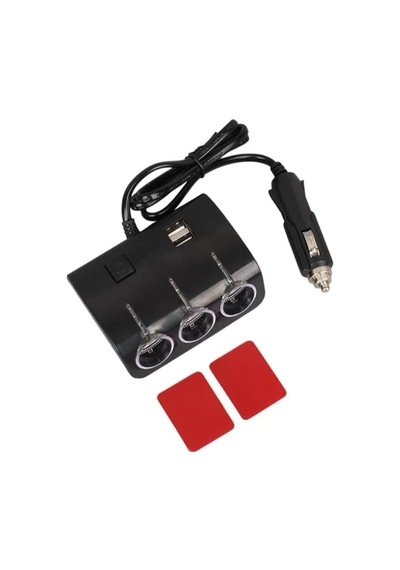 Hubrendy Sh Olesson 1506 12-24v Çift Usb Girişli 120w 80 Cm Kablolu 3'lü Araç Çakmak Çoklayıcı