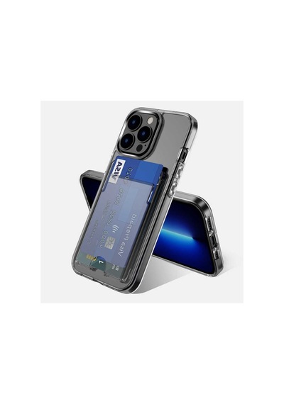 Apple iPhone Uyumlu 13 Pro Max Sert Kart Girişli Şeffaf Premium Silikon Kılıf Col465-şeffaf