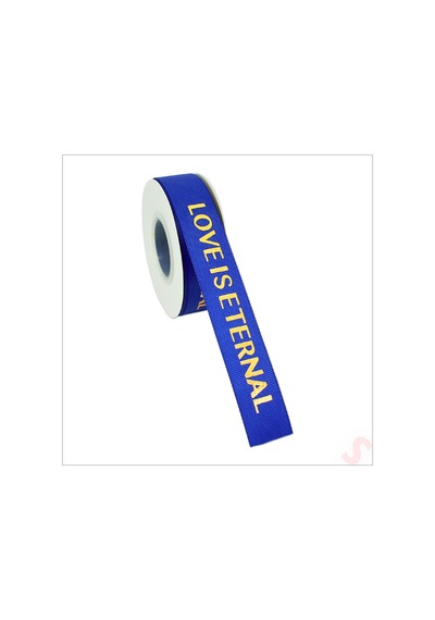 Grogren Kurdele Eternal Altın Baskılı, 2,5cm X 23mt - Koyu Mavi 0 - 99