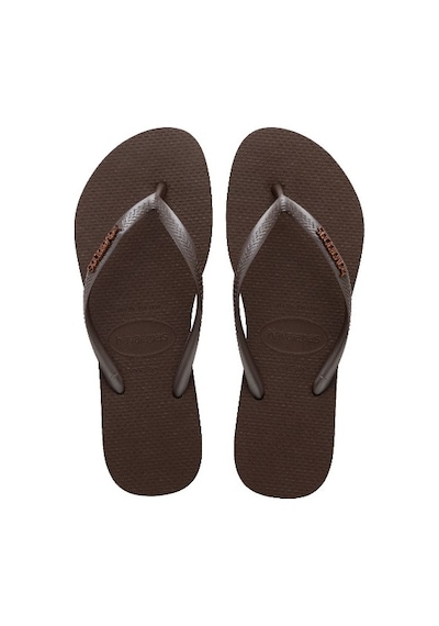 Havaianas Slim Logo Metallic Kadın Parmak Arası Terlik - Kahverengi 4119875 0727