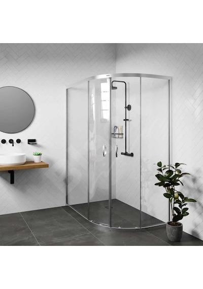 Blackline Asimetrik Oval 5Mm Temperli Duşakabin H:190 90 x 120 CM