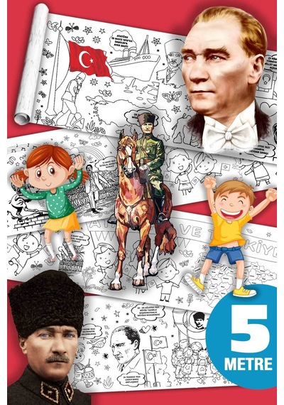 Atatürk, 19 Mayıs, 30 Ağustos, Dev Boyama Kağıdı Boyama Rulosu Büyük Boy 5 Metre - 808522583