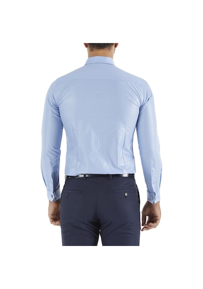 Efor Slim Fit Pamuk Saten Duble Manşetli Klasik Mavi Gömlek Gk 235 Mavi