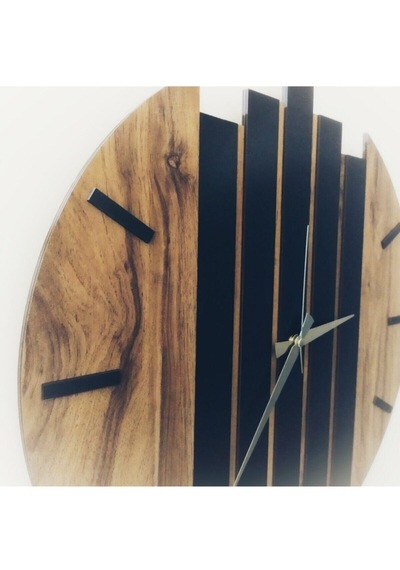 Modern Ahşap Duvar Saati 50cm Ahşap