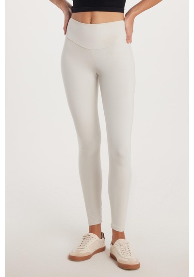Tudors Kadın Süper Slim Beli Lastikli İnterlok Standart Boy Normal Bel Gri Tayt-33530 Gri