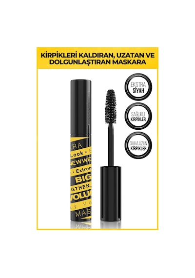 New Well Big Lash Volume Kirpikleri Kaldıran Uzatan Ve Dolgunlaştıran Maskara Siyah