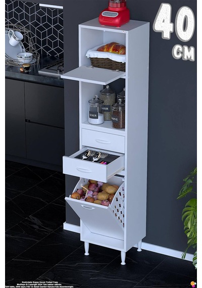 Duru 40 Cm Çok Amaçlı Mutfak Dolabı Sepetli Kapaklı 2 Çekmeceli Dolap Banyo Kirli Çamaşır Dolabı Beyaz Duru 40 Cm Çok Amaçlı Mutfak Dolabı Sepetli Kapaklı 2 Çekmeceli Dolap Banyo Kirli Çamaşır Dolabı Beyaz