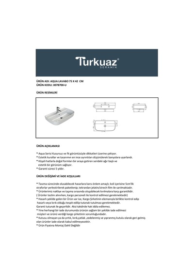 75x40 Cm Tezgah Üstü Turkuaz Seramik Eviye 508 Yeşil