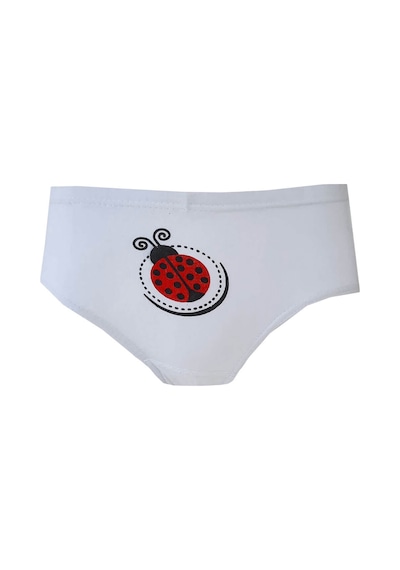Hepsine Rakip 6lı Kız Çocuk Slip Külot Baskılı Pamuklu Rahat Ekonomik Beyaz