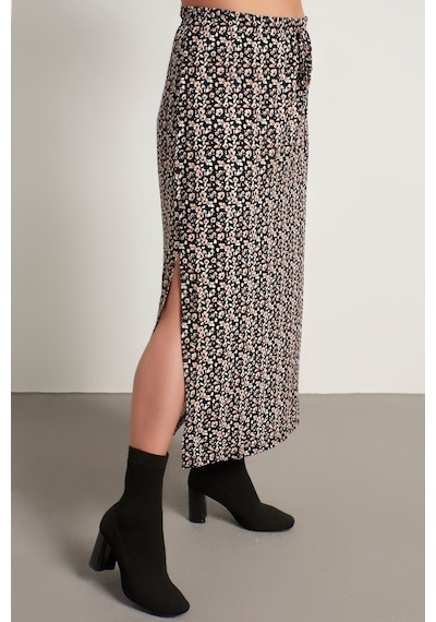 Myline Çiçekli Uzun Penye Etek