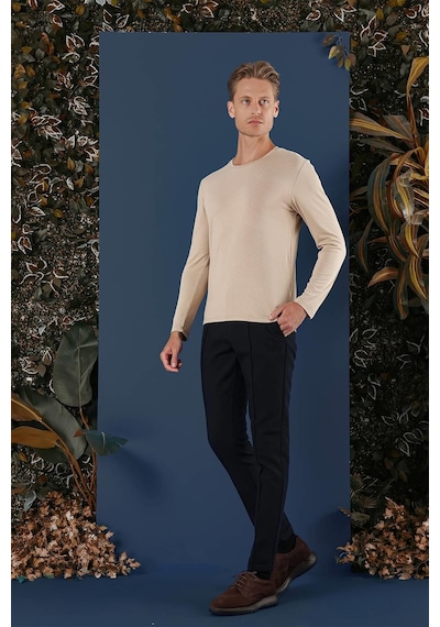 Efor Ts 870 Slim Fit Bej Spor T-shirt Bej