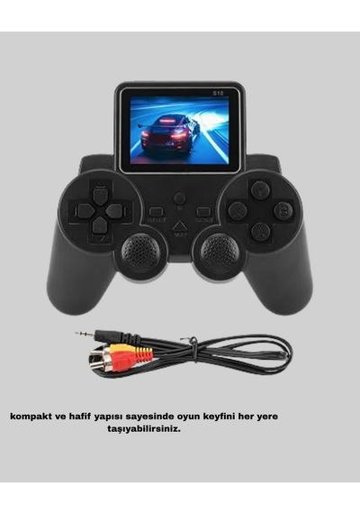 S10 Retro Oyun Konsolu Tnabilir 2.8 İnç Ekran Semeglbl - 88 Ergonomik Nostalji