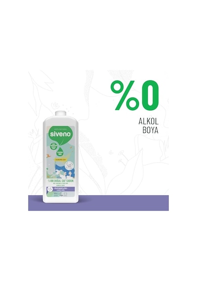 Siveno%100 Doğal Sıvı Kastil Sabun Lavanta Yağlı Yoğun Nemlendirici Arındırıcı Bitkisel Vegan 1000 Ml