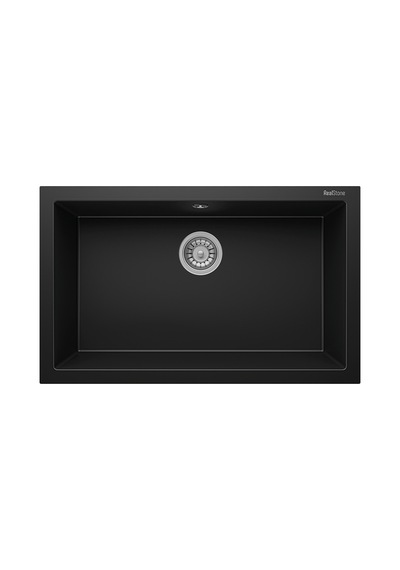 Gordion 77 K013 Granit Evye 770x475 Mm Tek Göz Mutfak Evyesi - K013 Gordion 77 Siyah Siyah