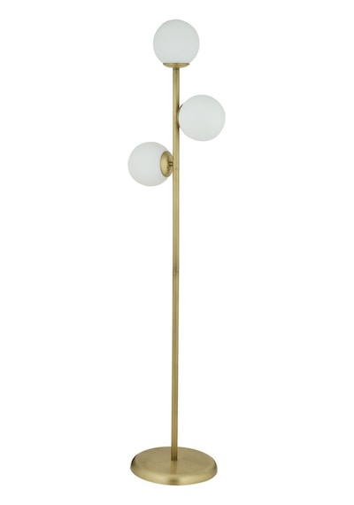 Zambak 3 Lü Eskitme Beyaz Camlı Modern Dekoratif Tasarım Metal Lambader