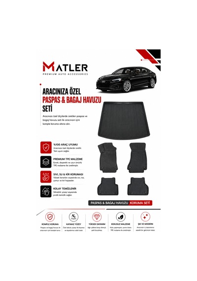 Audi A4 2021 Model 4d Ekstra Havuzlu Paspas Ve Bagaj Havuzu Set