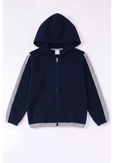 Fyk Kids Kız Çocuk Fitilli Crop Ve Şerit Detaylı Eşofman Takımı Seti Lacivert