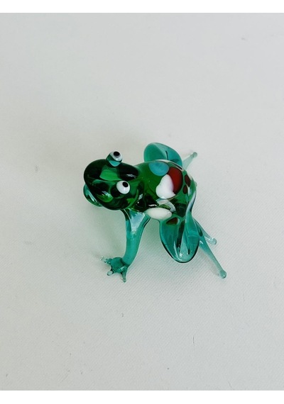 El Yapımı Murano Cam Kurbağa Biblo A07