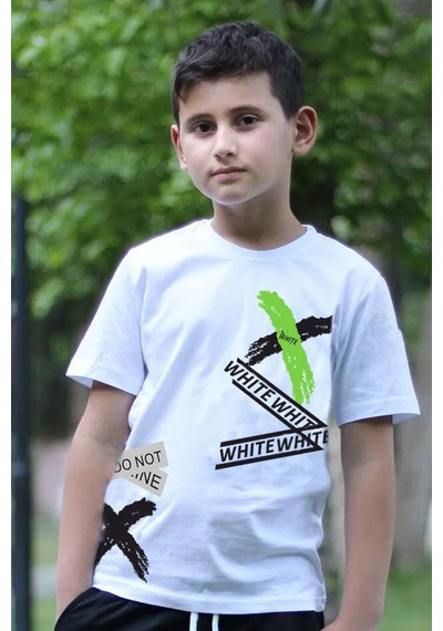Fyk Kids 3lü Baskılı Collection Erkek Çocuk Beyaz Siyah Gri T-shirt Çok Renkli