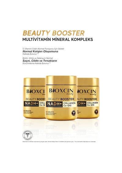 Beauty Booster 60 Tablet - Kolajen Nicotinamide CoQ10 Glutatyon  Astaksantin Resveratrol Hya Asit.