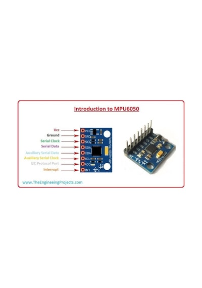 Mpu-6050 6 Eksen Imu Sensör Modülü Ivme Ölçer Y-521 Gyro Accelometer