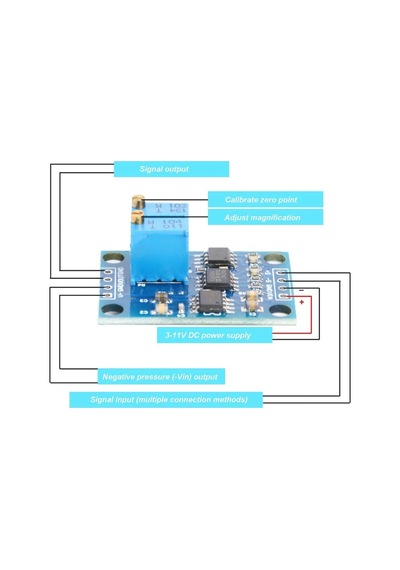 Ad620 Yüksek Hassasiyetli Mikrovolt Sinyal Kuvvetlendirici Modül Dc 12v